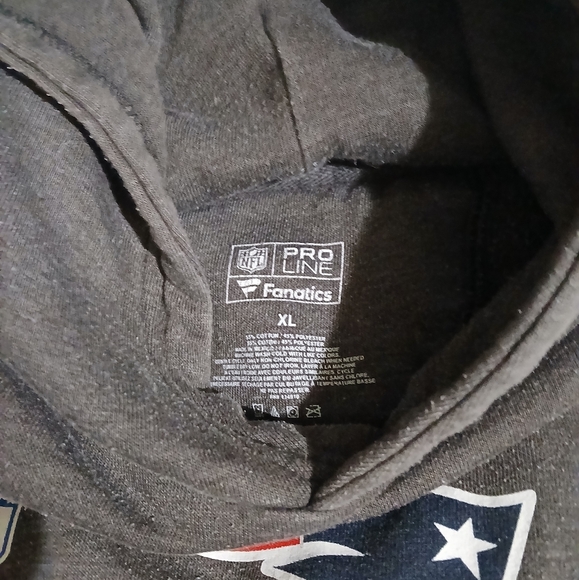 NFL PATRIOTS Fanatics Gray Super‎ Bowl Pullover Sweatshirt HOODIE. XL - Picture 3 of 5